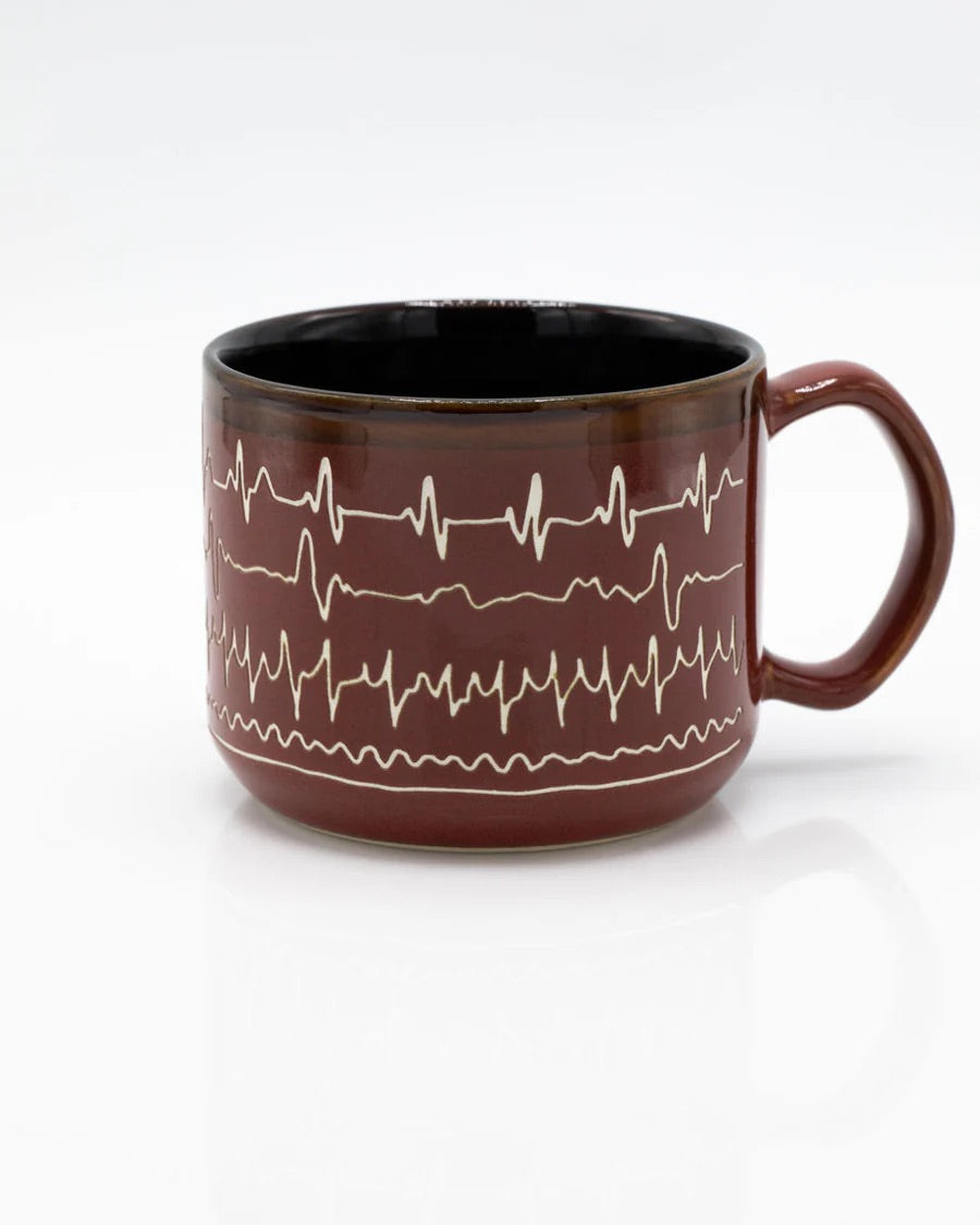 Mug heart rhythm (hand carved)