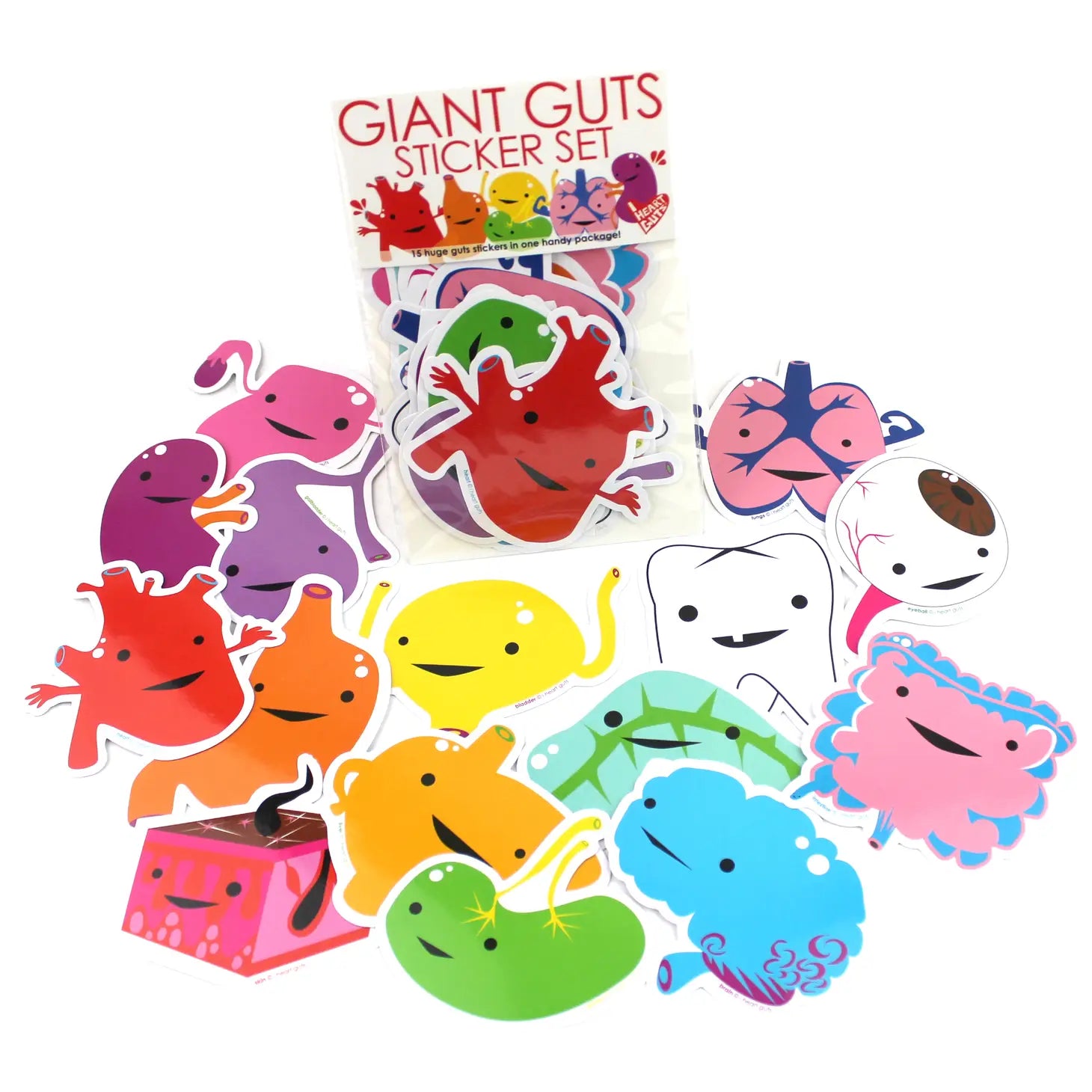 Giant Guts Sticker Set "15 Organs & Friends"