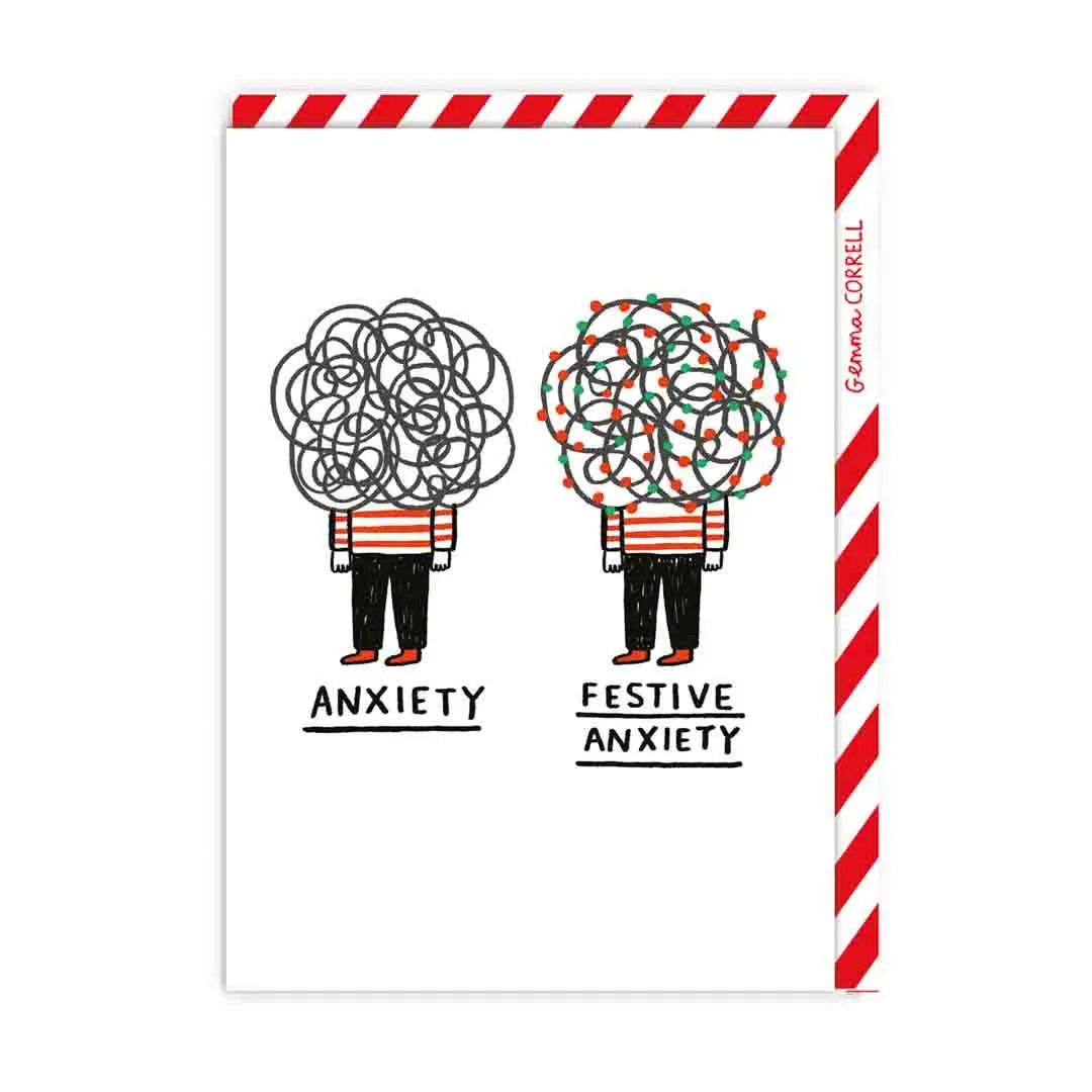 Greeting card Christmas "Festive Anxiety"