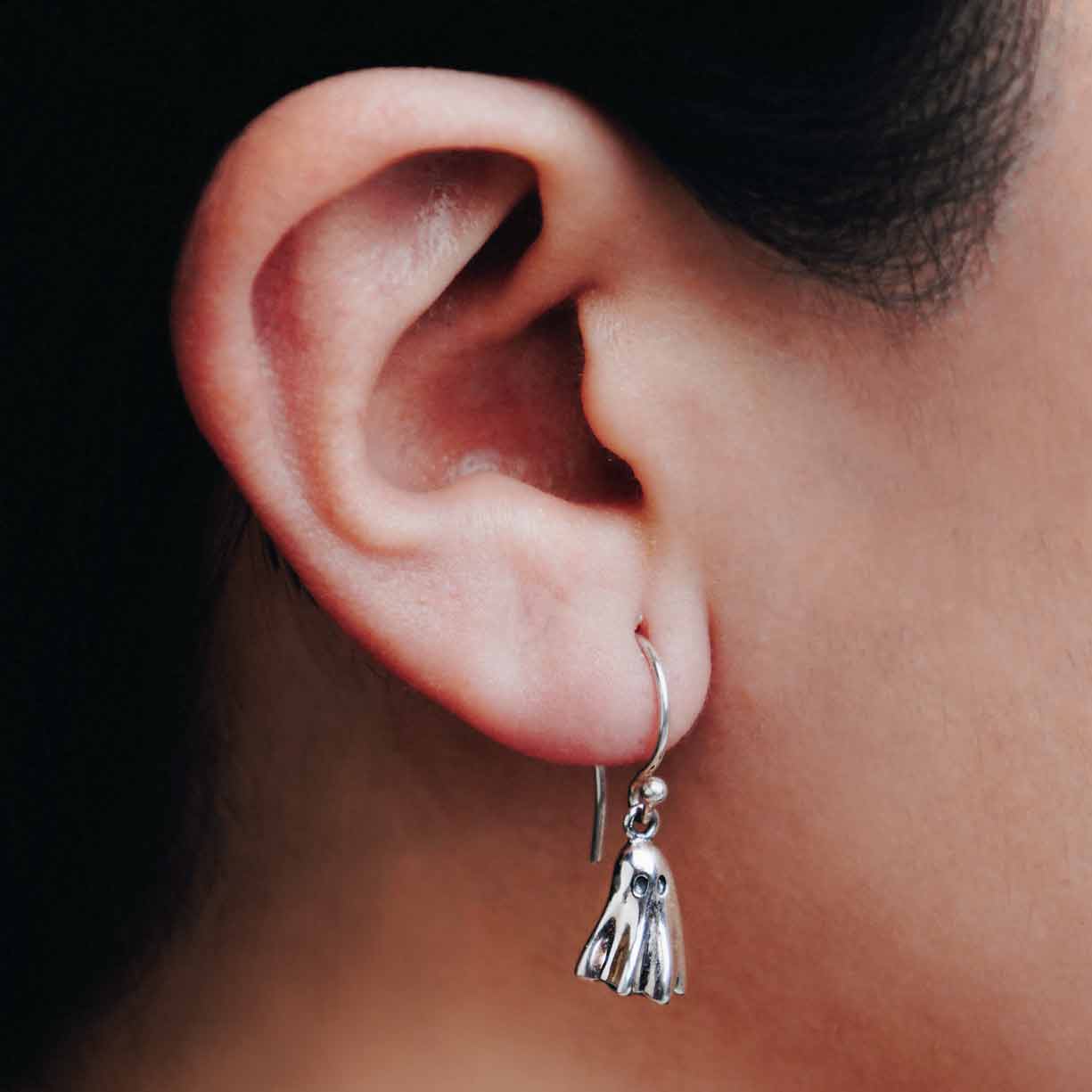 Silver earrings ghosts (pendants)