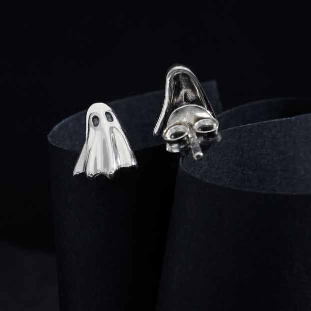 Silver earrings ghosts (studs)
