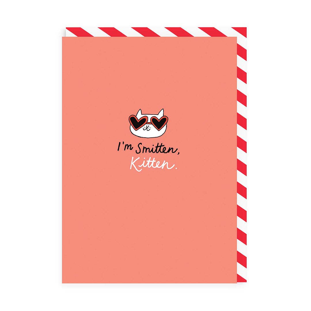 Greeting card with pin "Smitten Kitten" -. Fairy Positron