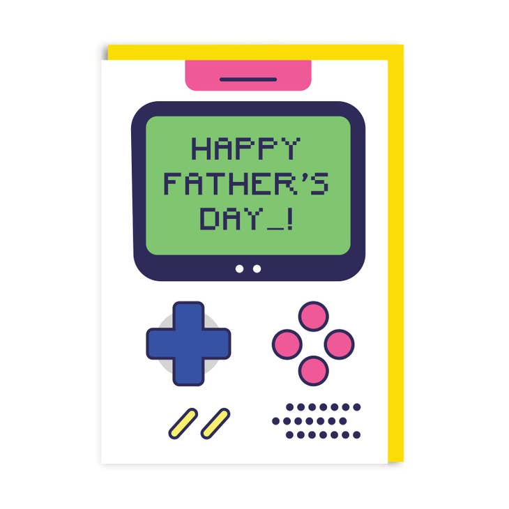 Greeting card Father's Day "Game console" -. Fairy Positron