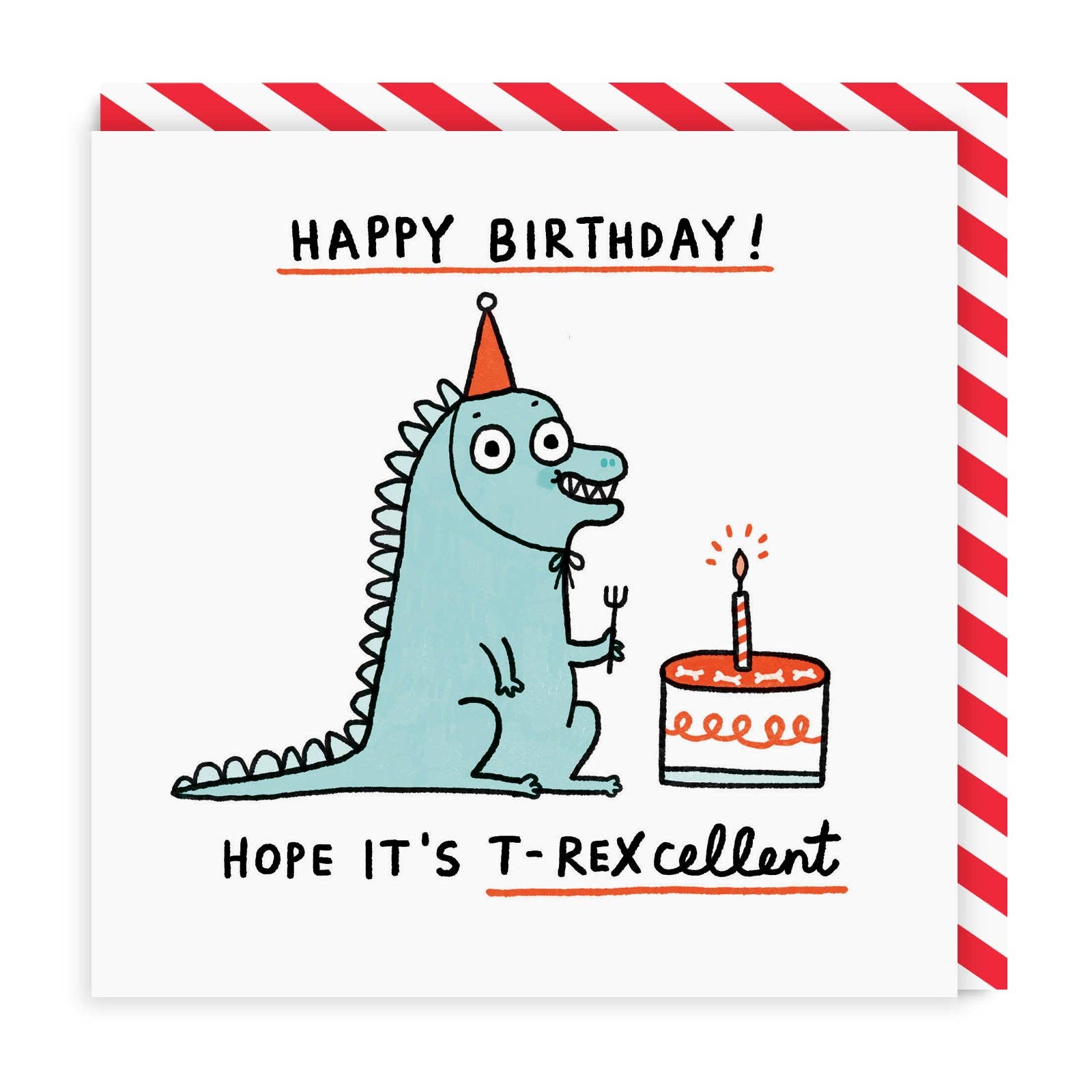 Greeting card "T-rexcellent Birthday" -. Fairy Positron