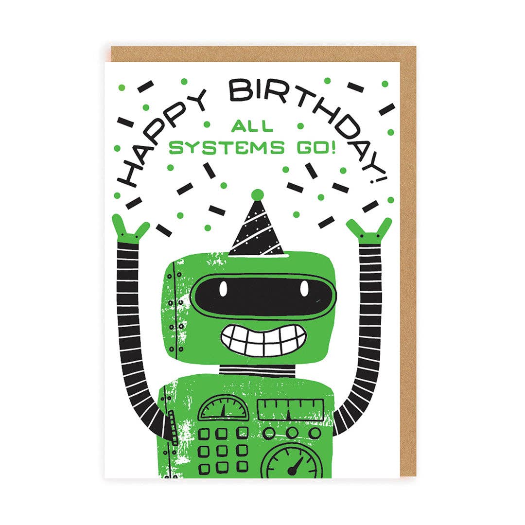 Greeting card "Robot Birthday" - Fairy Positron