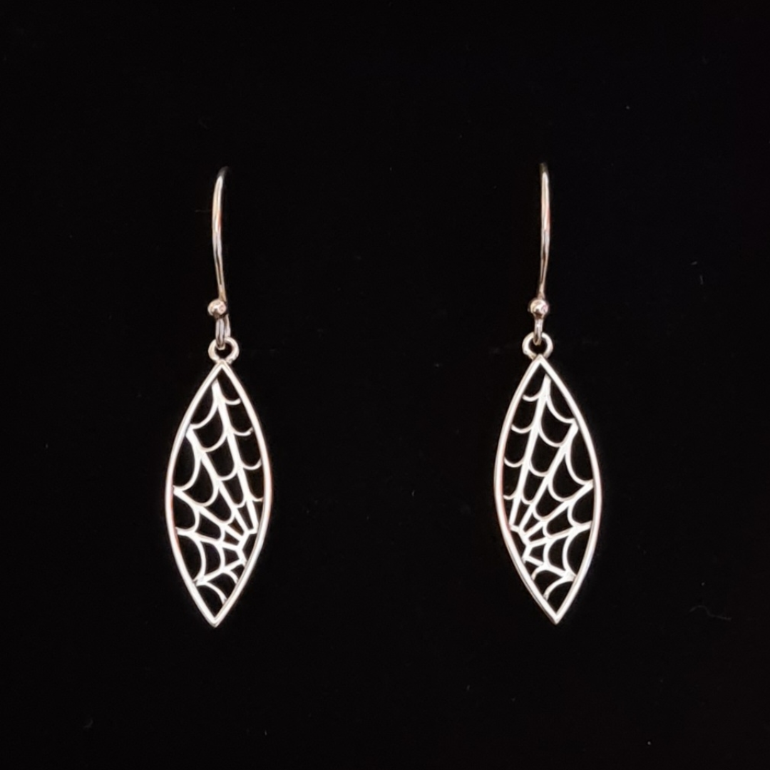 Silver earrings spider web - Fairy Positron