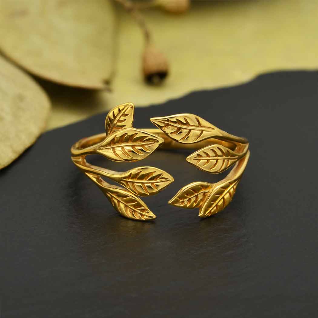 Bronze ring small leaves - Fairy Positron