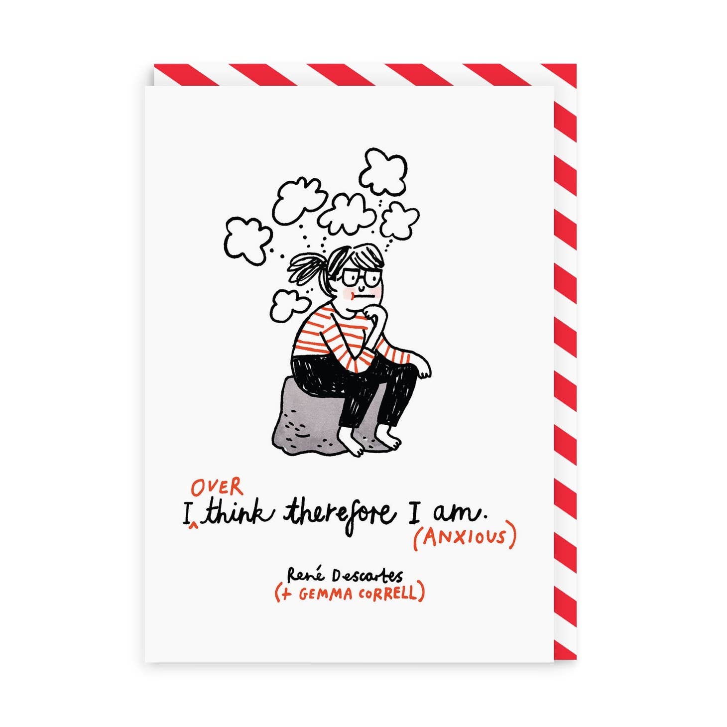 Greeting Card "I Overthink Therefore I am (anxious)" - Fairy Positron