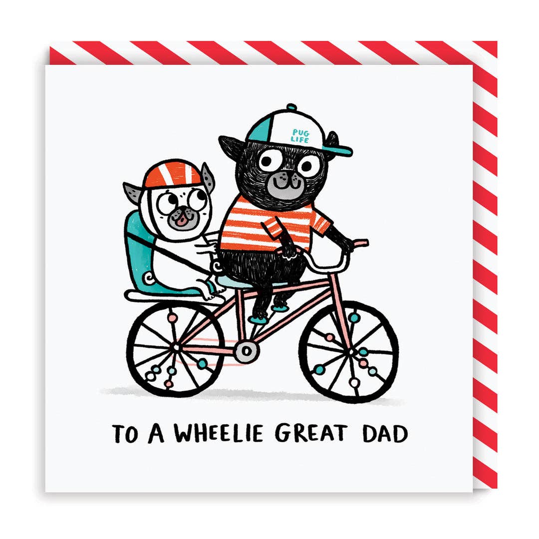 Father's Day greeting card "To a Wheelie Great Dad" -. Fairy Positron