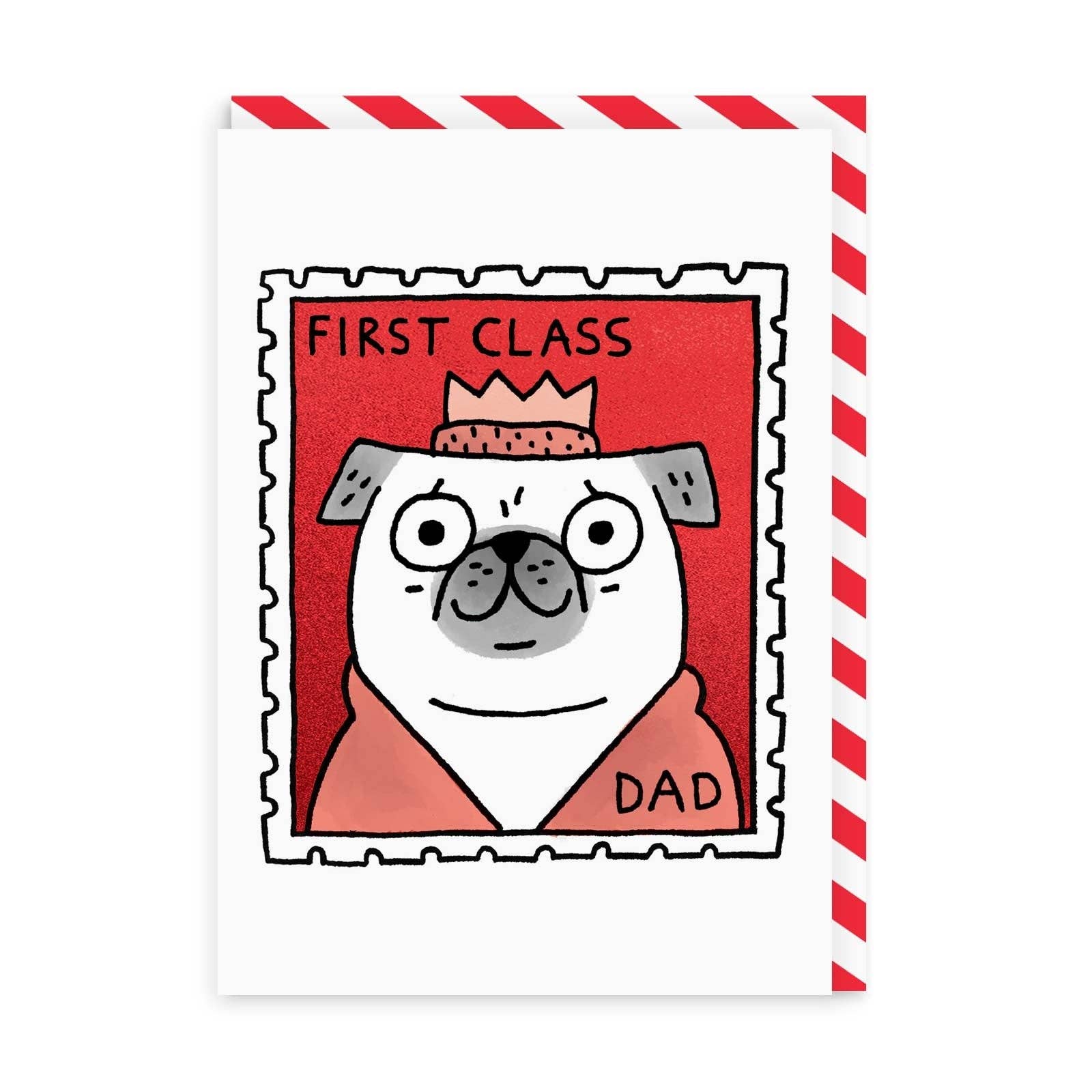 Father's Day greeting card "First Class Dad" -. Fairy Positron