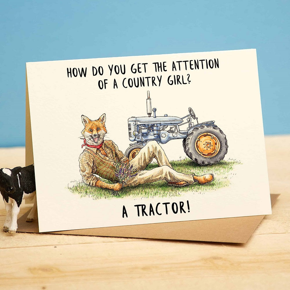 Greeting card "A tractor" - Fairy Positron