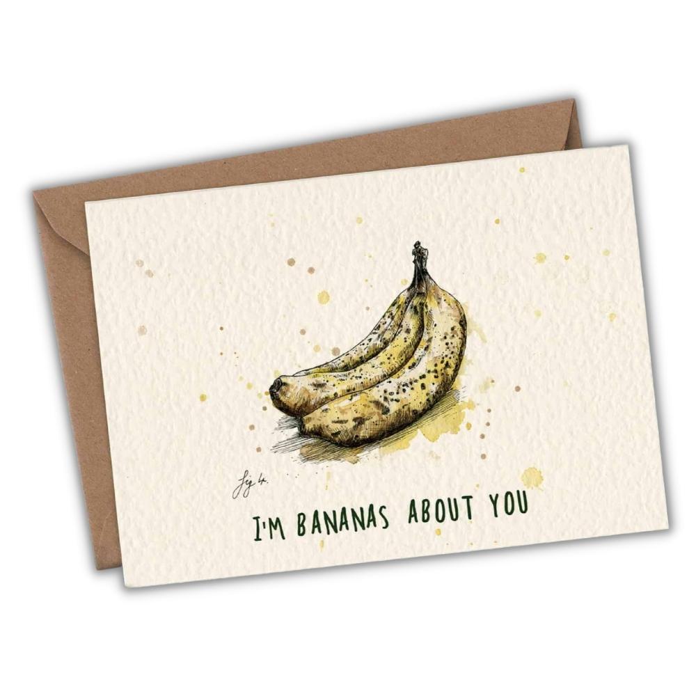 Greeting card "Bananas about you" - Fairy Positron