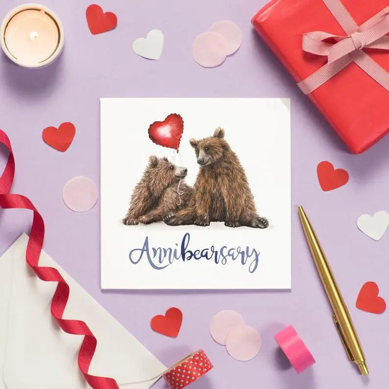 Greeting card bear "Annibearsary" -. Fairy Positron