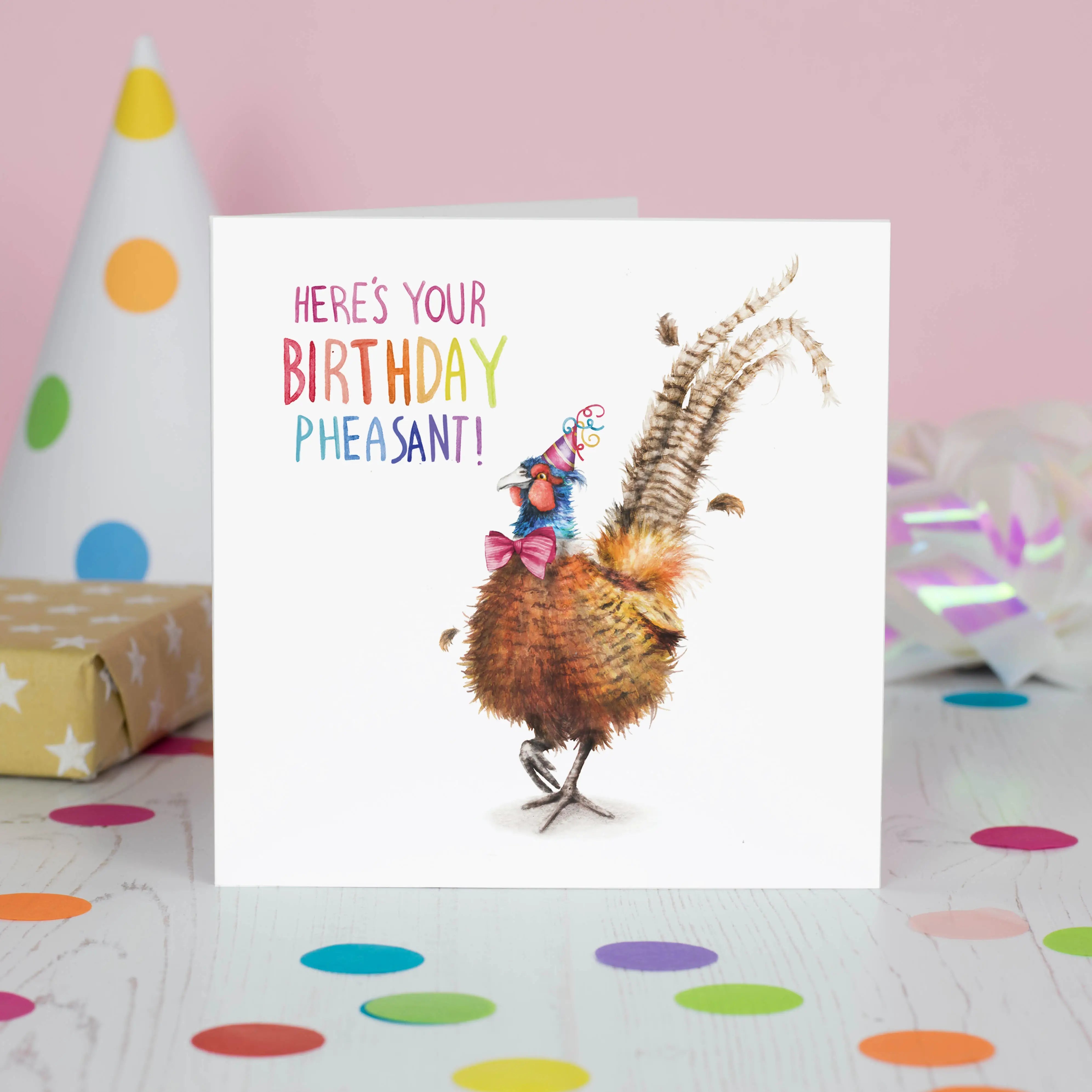 Greeting card "Birthday Pheasant" -. Fairy Positron