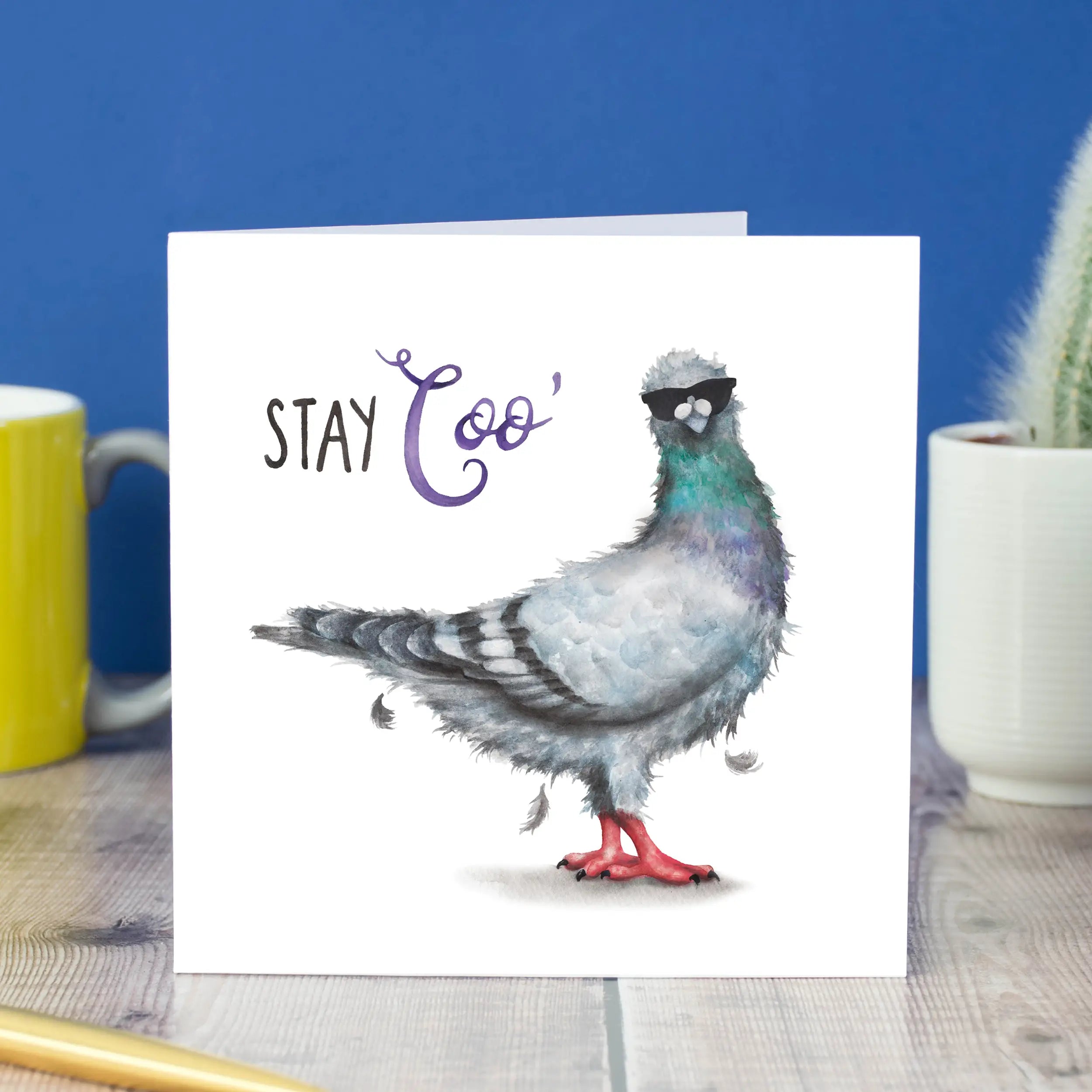 Greeting card dove "Stay Coo'" - Fairy Positron