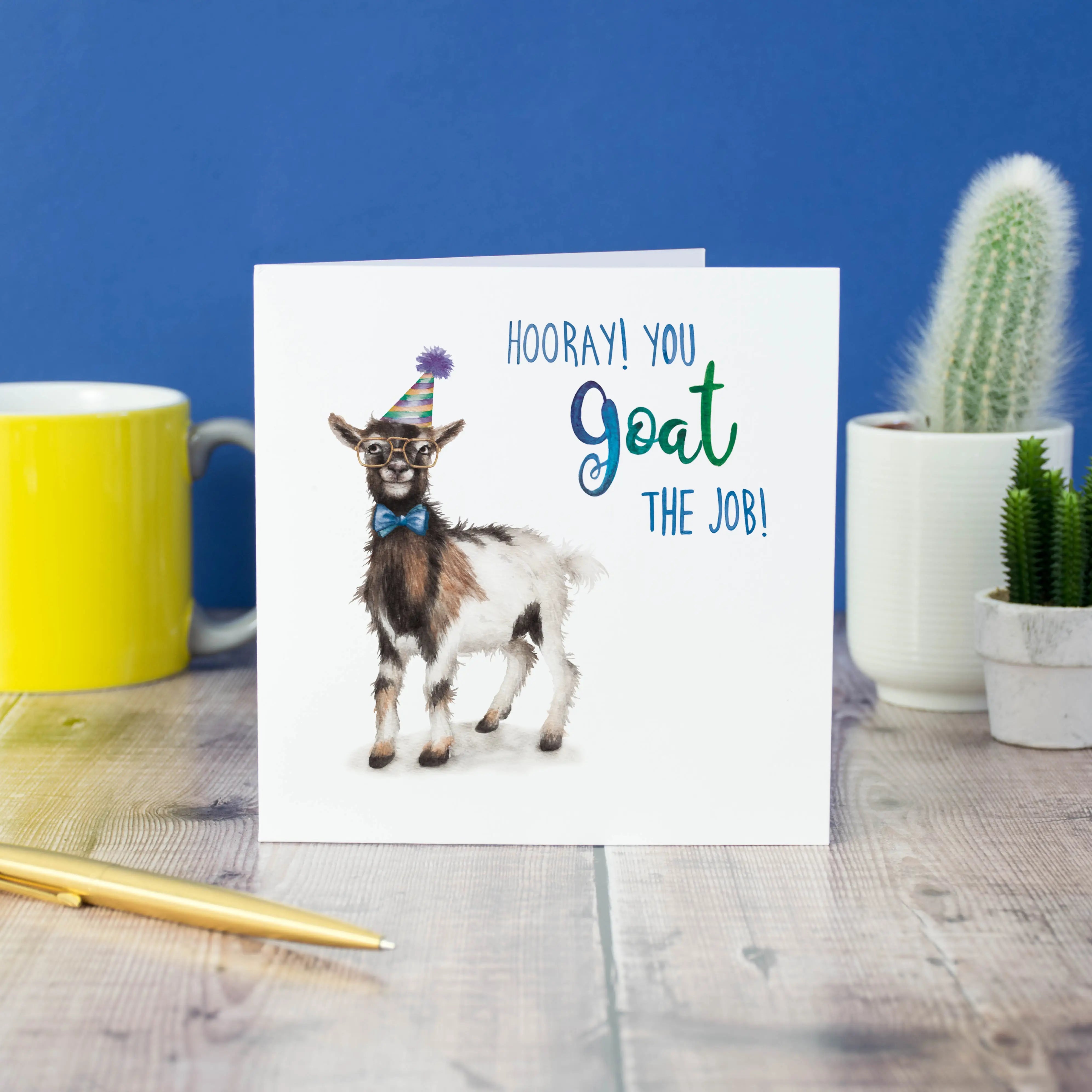 Greeting card "Goat the job" -. Fairy Positron