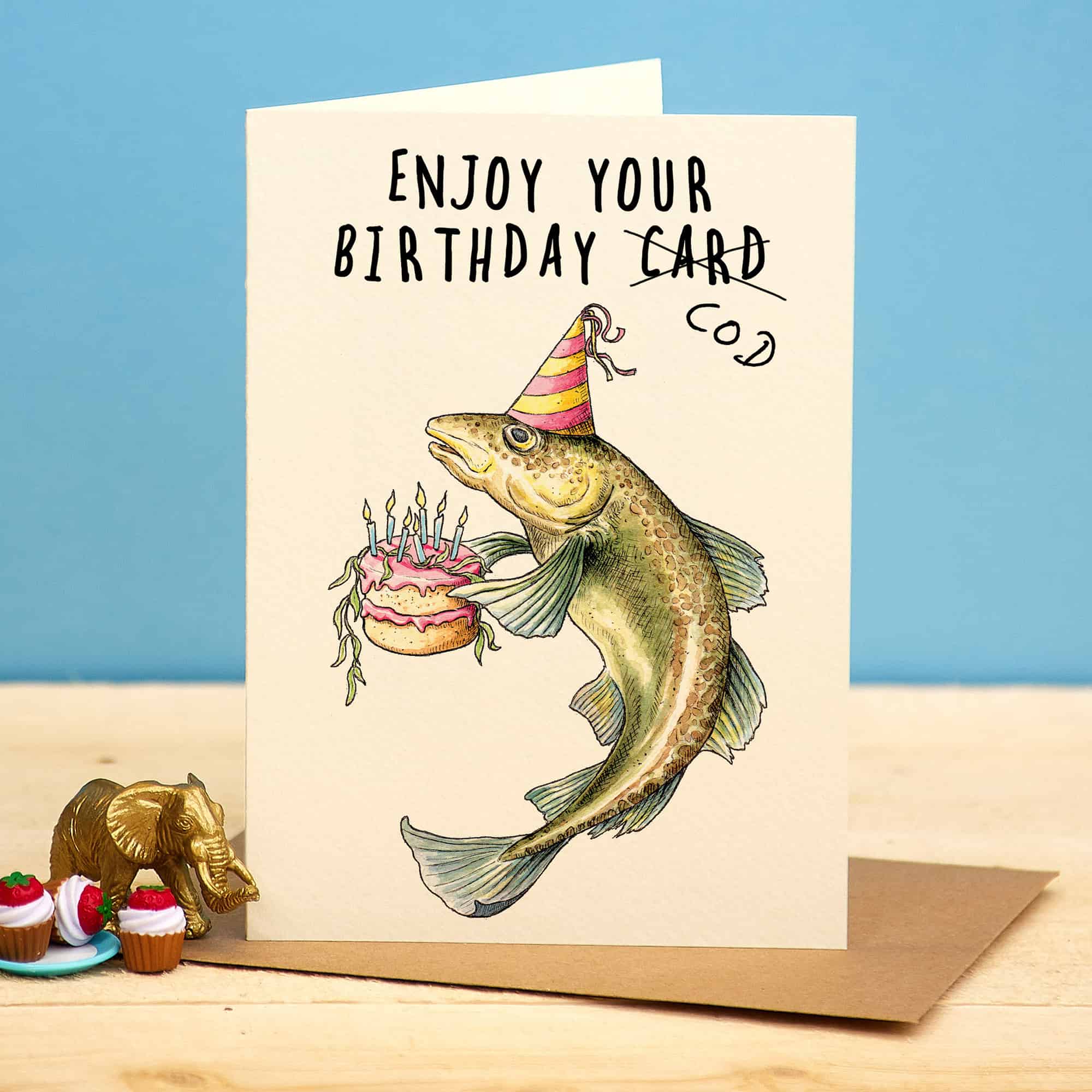 Greeting card cod "Enjoy your birthday cod" -. Fairy Positron