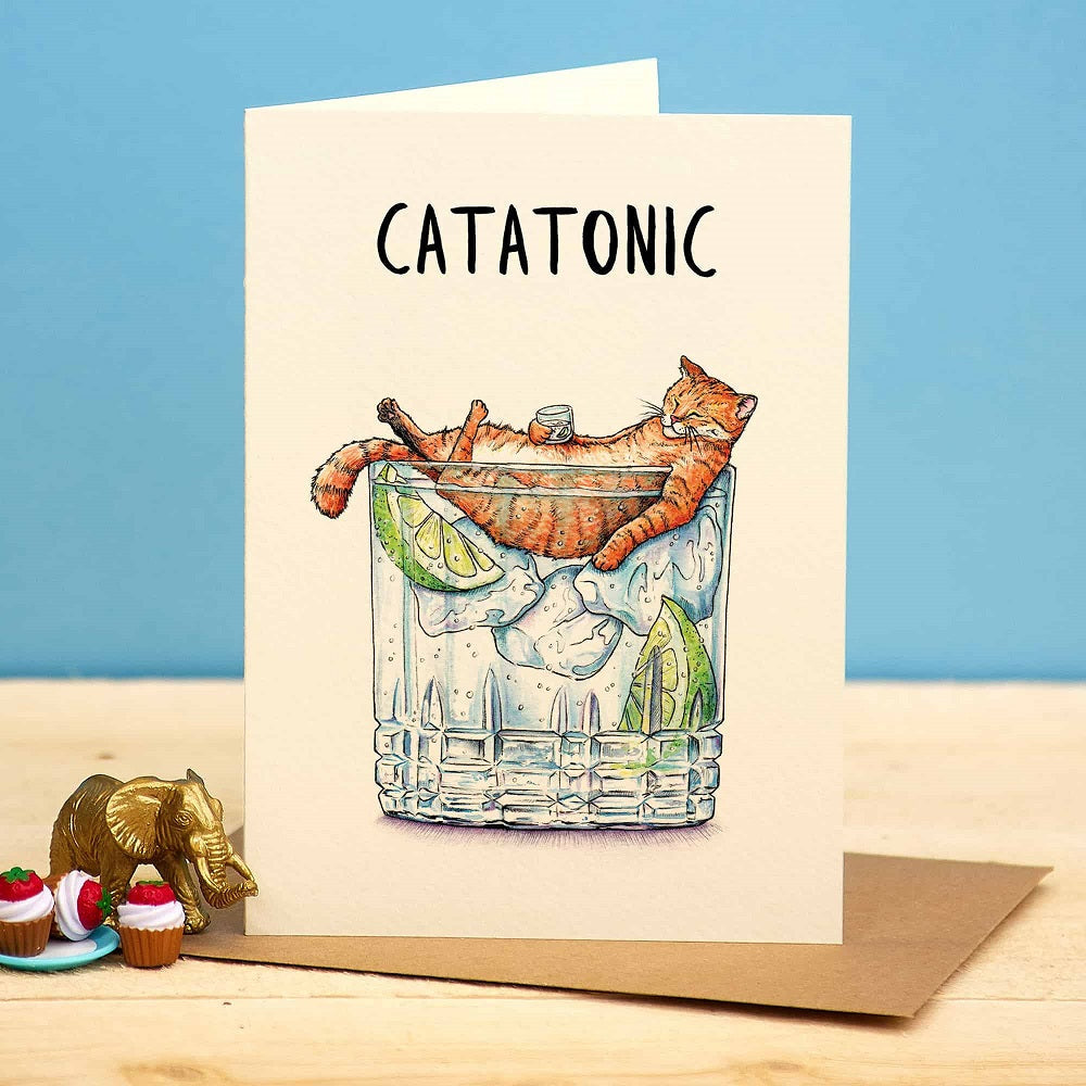 Greeting card cat "Catatonic" -. Fairy Positron
