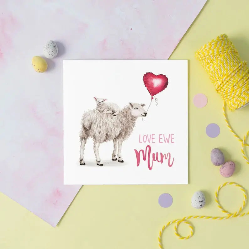 Mother's Day greeting card - Love Ewe Mum -. Fairy Positron
