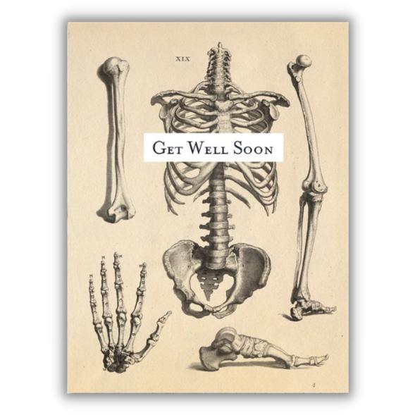 Greeting card skeleton "Get well soon" -. Fairy Positron