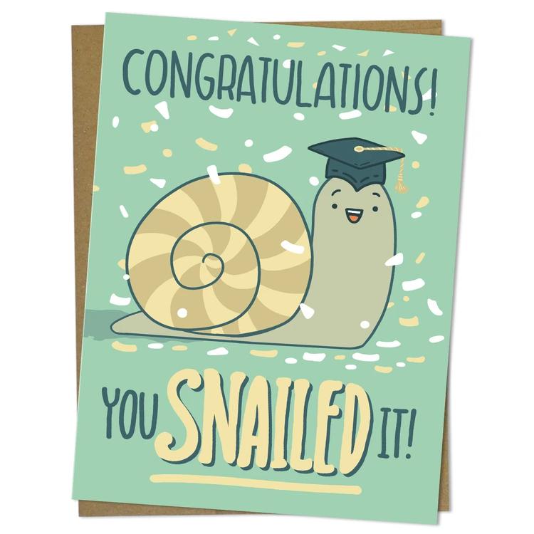 Greeting card snail "Congratulations! You snailed it!" - Fairy Positron