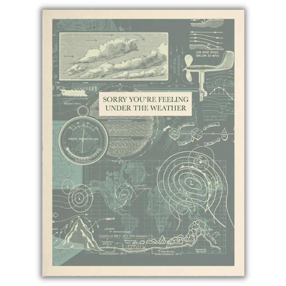 Greeting card "Sorry you're feeling under the weather" -. Fairy Positron