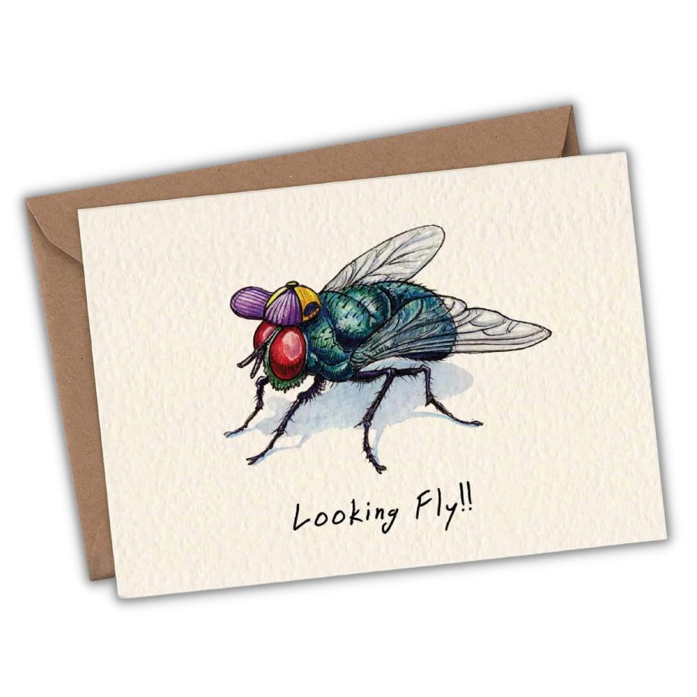 Greeting card fly "Looking fly"-Fairy Positron