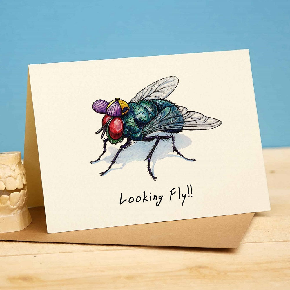 Greeting card fly "Looking fly"-Fairy Positron