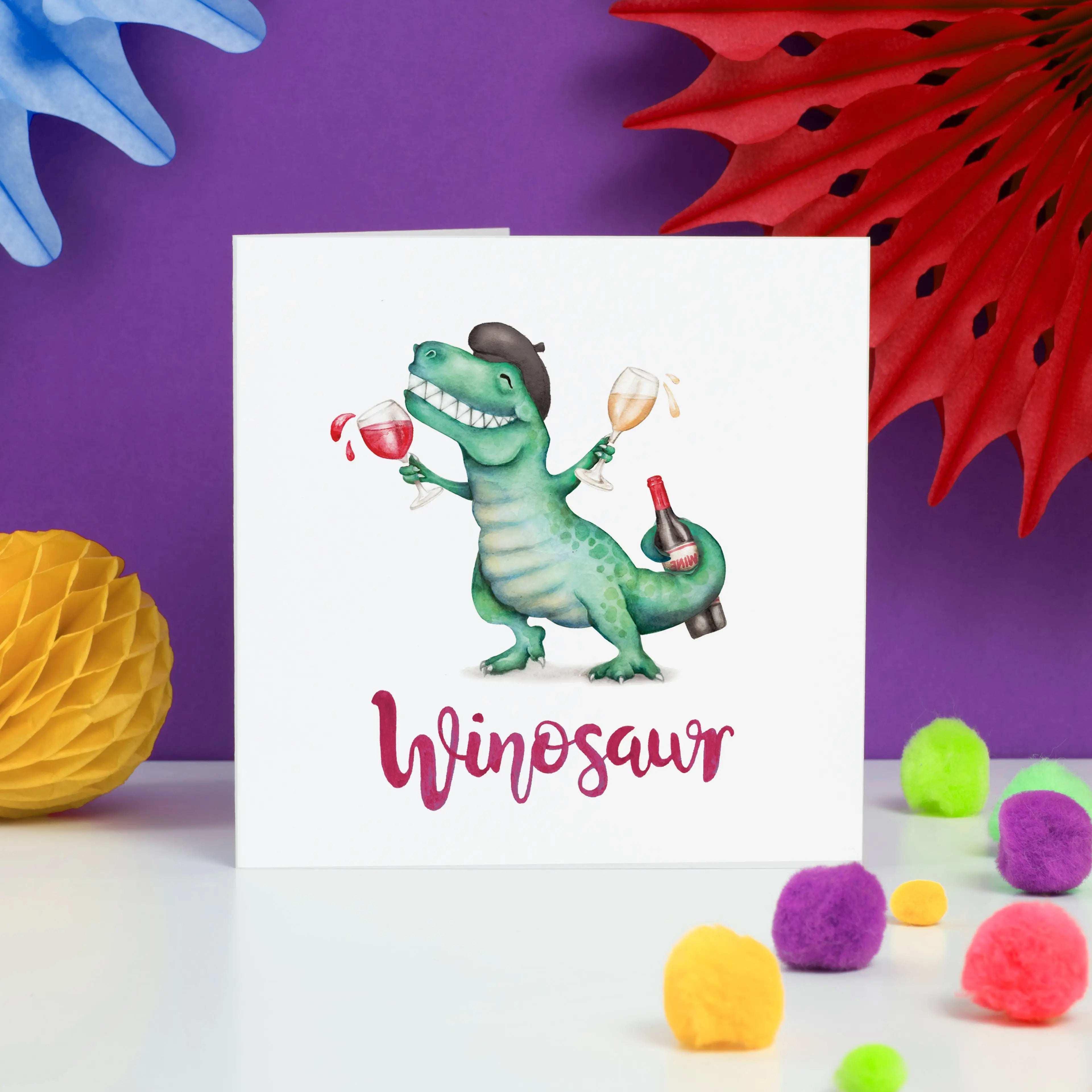 Greeting card "Winosaur" - Fairy Positron