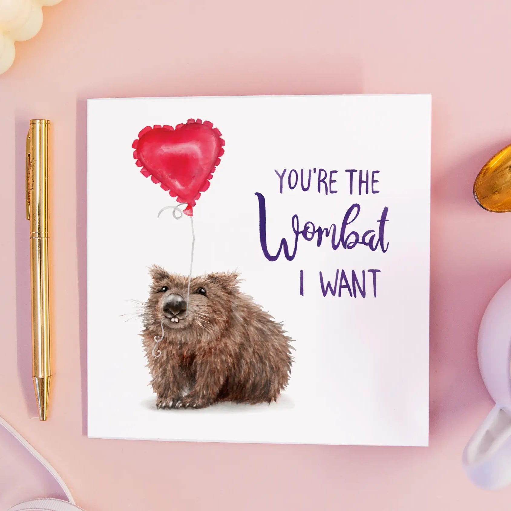Greeting card "You're the Wombat I Want" -. Fairy Positron