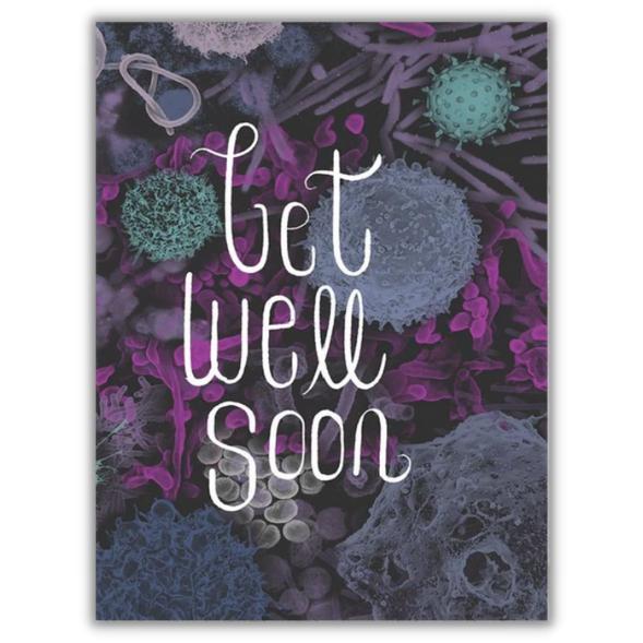 Greeting card pathogens "Get well soon" -. Fairy Positron