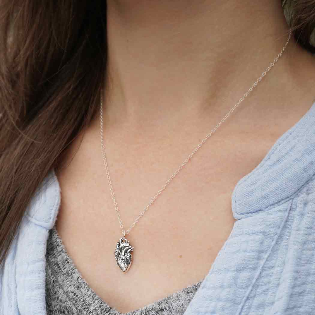 Silver necklace anatomical heart - Fairy Positron