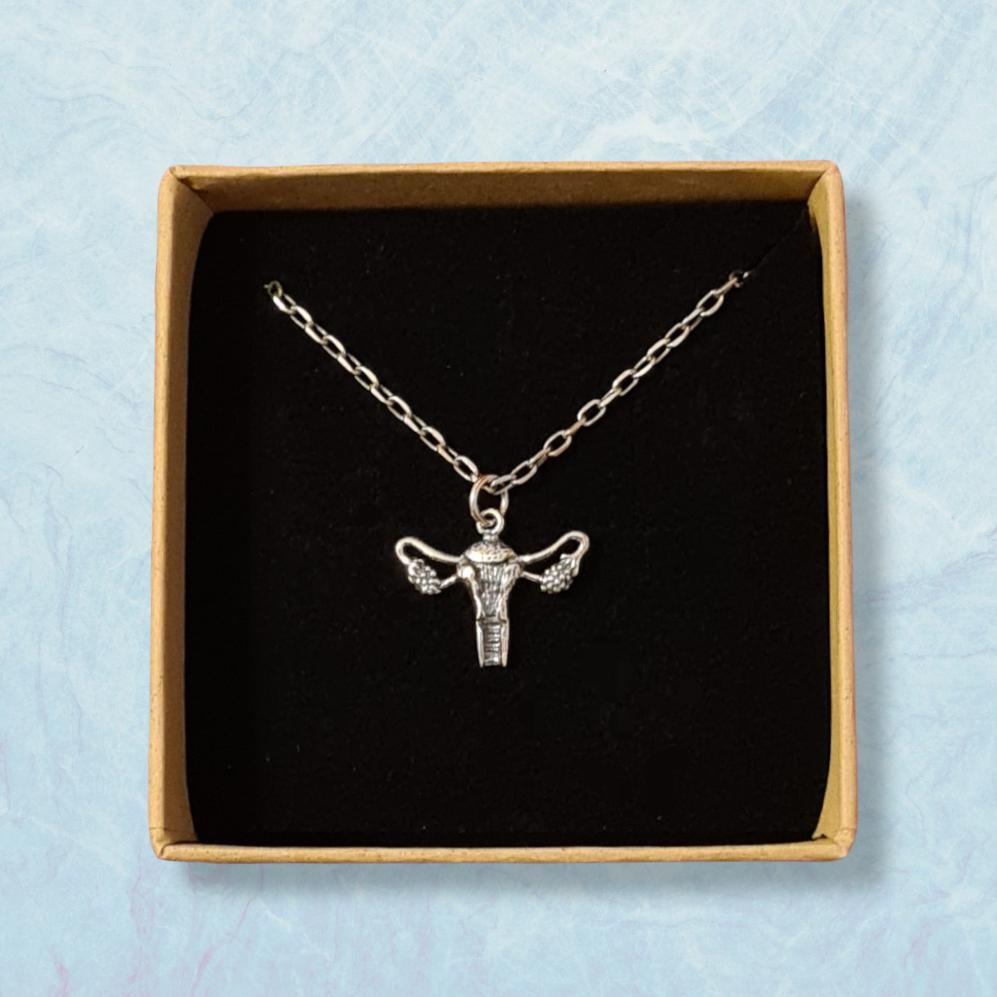 Silver necklace uterus - Fairy Positron