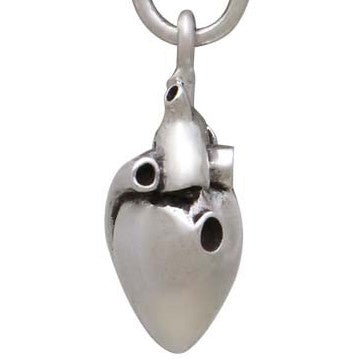 Silver earrings anatomical heart (3D) -. Fairy Positron
