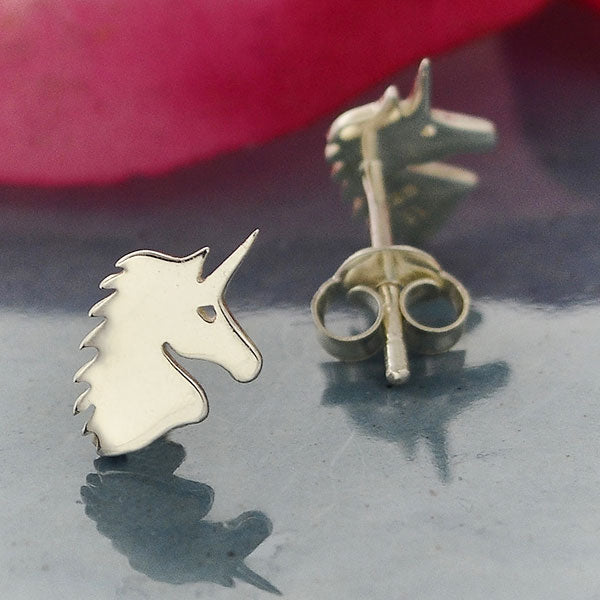 Silver earrings unicorn - Fairy Positron