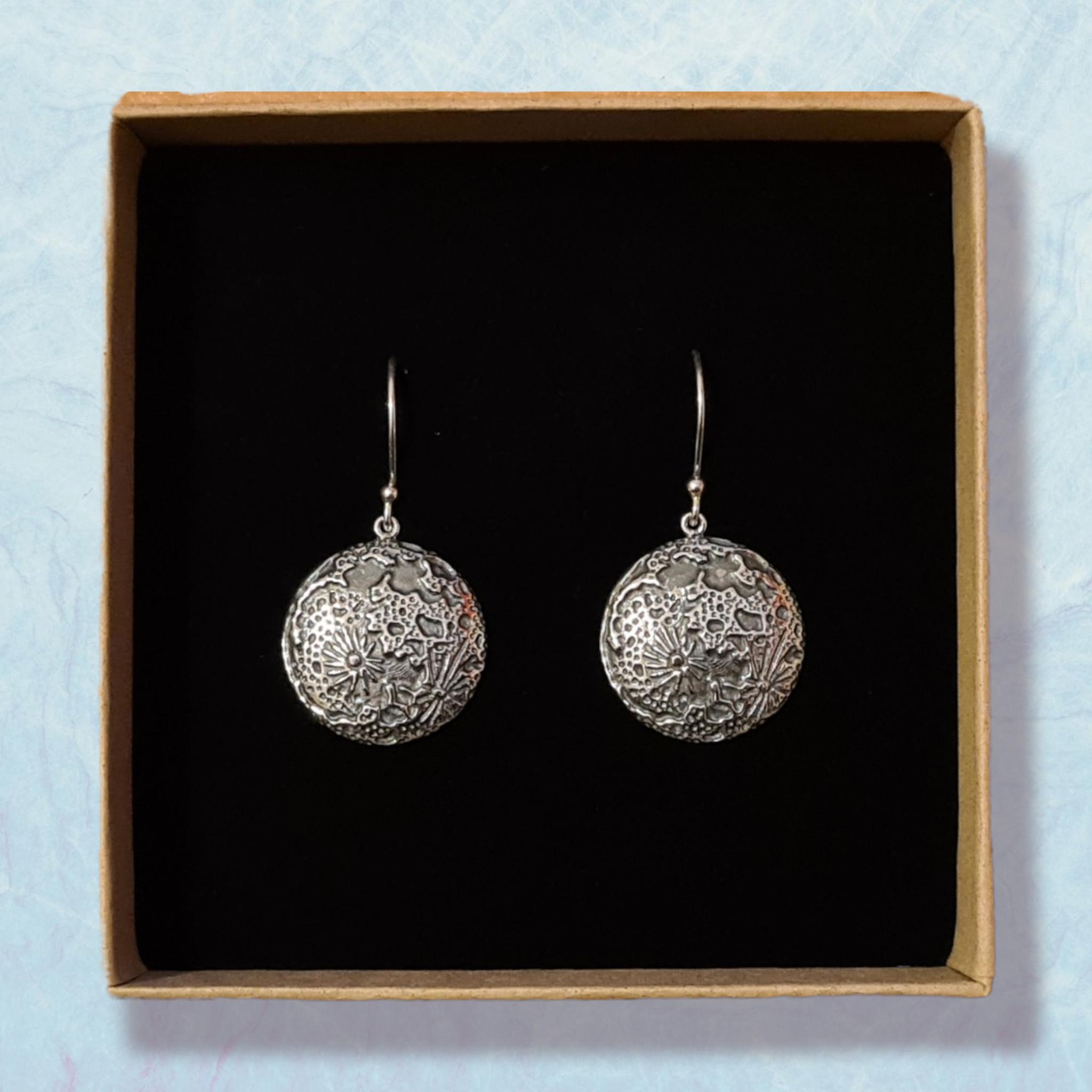 Silver earrings moon - Fairy Positron