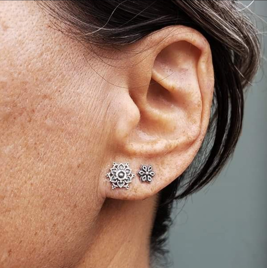 Silver earrings mandala - Fairy Positron
