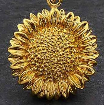 Silver earrings with bronze sunflower -. Fairy Positron