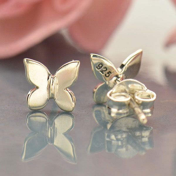 Silver earrings butterfly (studs) - Fairy Positron