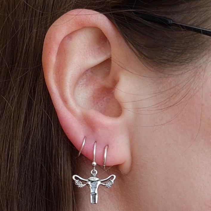 Silver earrings vulva & uterus - Fairy Positron