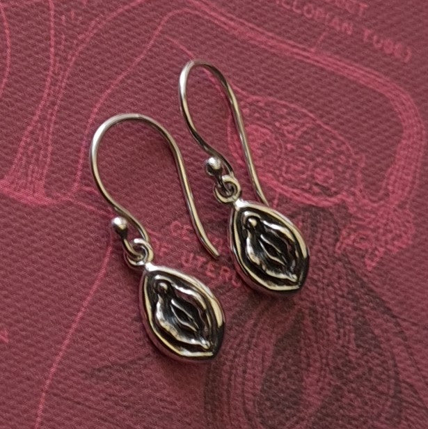 Silver earrings vulva - Fairy Positron