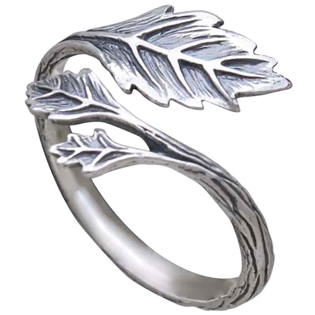 Silver ring leaves - Fairy Positron