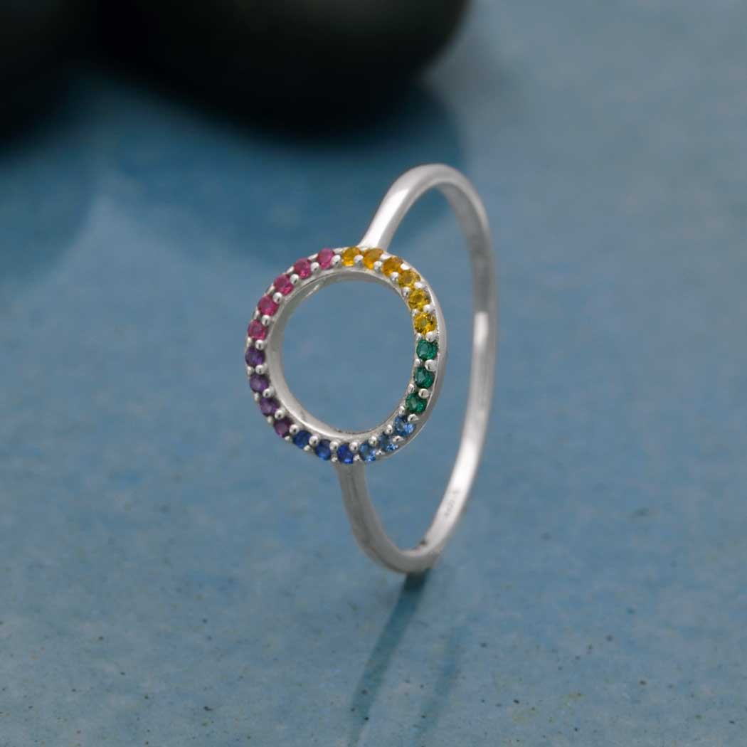 Silver ring rainbow circle - Fairy Positron
