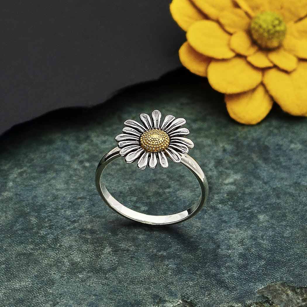 Silver/bronze ring daisy - Fairy Positron